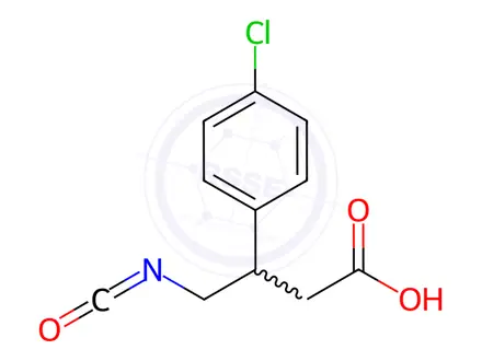 Chemical structure of 4-Chloro-β-(isocyanatomethyl)benzenepropanoic Acid