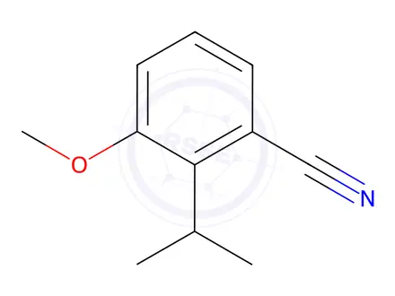 Chemical structure of Benzonitrile, 3-methoxy-2-(1-methylethyl)-(9CI)