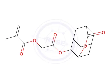 Chemical structure of 2-Propenoic acid, 2-methyl-, 2-oxo-2-[(5-oxo-4-oxatricyclo[4.3.1.13,8]undec-2-yl)oxy]ethyl ester