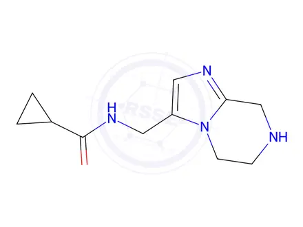 Chemical structure of N-((5,6,7,8-Tetrahydroimidazo[1,2-a]pyrazin-3-yl)methyl)cyclopropanecarboxamide