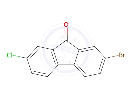 Chemical structure of 2-Bromo-7-chloro-9H-fluoren-9-one