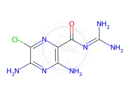 Chemical structure of Amiloride hydrochloride hydrate