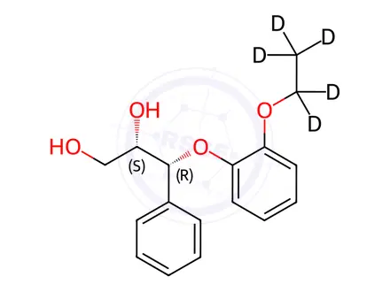 Chemical structure of (2RS,3RS)-3-(2-Ethoxy-d5-phenoxy)-1,2-dihydroxy-3-phenylpropane