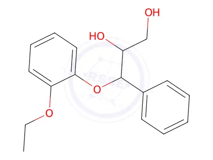 Chemical structure of (2RS,3RS)-3-(2-Ethoxyphenoxy)-1,2-dihydroxy-3-phenylpropane
