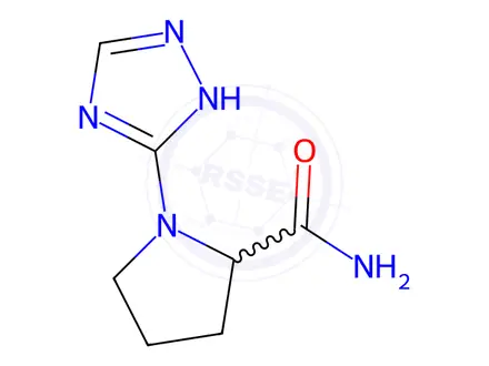 Chemical structure of 1-(1H-1,2,4-Triazol-3-yl)pyrrolidine-2-carboxamide