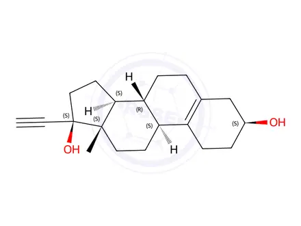 Chemical structure of 17-alpha-Ethynyl-estr-5(10)-ene-3-beta,17-beta-diol