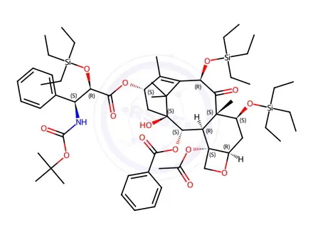 Chemical structure of Docetaxel 2’,7,10-Tris(triethylsilyl) Ether