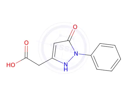 Chemical structure of 2-(5-oxo-1-phenyl-2,5-dihydro-1H-pyrazol-3-yl)acetic Acid