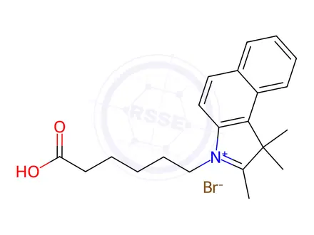 Chemical structure of 3-(5-carboxypentyl)-1,1,2-trimethyl-1H-benzo[e]indol-3-ium bromide