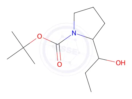 Chemical structure of Tert-butyl 2-(1-hydroxypropyl)pyrrolidine-1-carboxylate