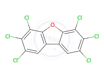 Chemical structure of 2,3,4,6,7,8-Hexachlorodibenzofuran