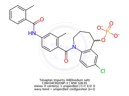 Chemical structure of Tolvaptan Impurity 44(Disodium salt)