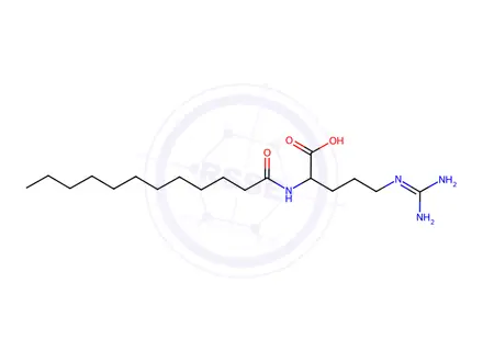 Chemical structure of N2-(1-Oxododecyl)-DL-arginine