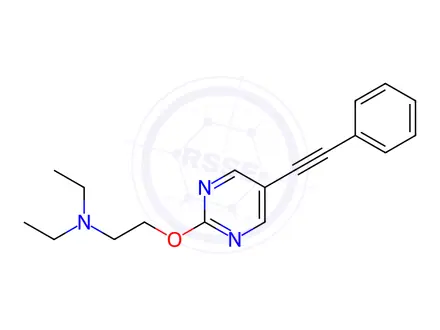 Chemical structure of N,N-Diethyl-2-((5-(phenylethynyl)pyrimidin-2-yl)oxy)ethanamine