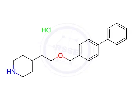 Chemical structure of 4-[2-([1,1-Biphenyl]-4-ylmethoxy)ethyl]-piperidine hydrochloride