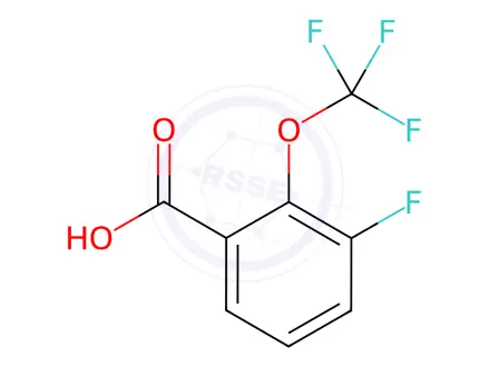 Chemical structure of Benzoic acid, 3-fluoro-2-(trifluoromethoxy)-