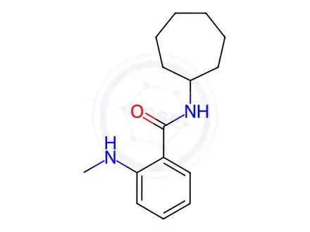 Chemical structure of Benzamide, N-cycloheptyl-2-(methylamino)-(9CI)