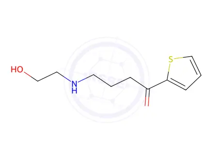 Chemical structure of 1-Butanone, 4-((2-hydroxyethyl)amino)-1-(2-thienyl)-