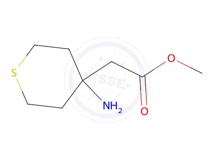 Chemical structure of Methyl 2-(4-aminotetrahydro-2H-thiopyran-4-yl)acetate