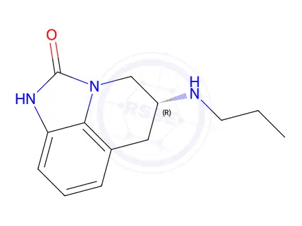 Chemical structure of 5-propylamino-5,6-dihydro-4H-imidazo(4,5,1-ij)quinolin-2(1H)-one