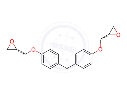 Chemical structure of Bisphenol F diglycidyl ether (mixture of diastereomers)