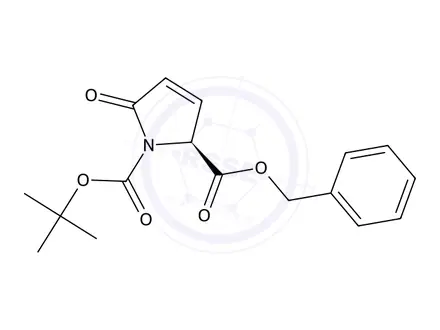 Chemical structure of 2-benzyl 1-tert-butyl (2S)-5-oxo-2,5-dihydro-1H-pyrrole-1,2-dicarboxylate