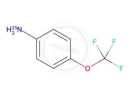 Chemical structure of 4-(Trifluoromethoxy)aniline-15N