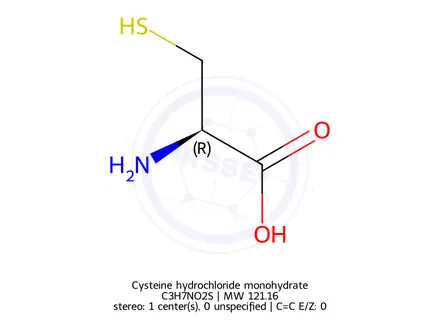 Chemical structure of L-Cysteine Hydrochloride Hydrate