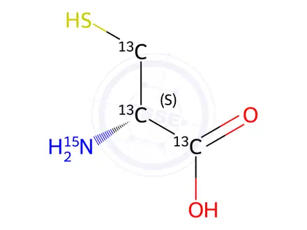 Chemical structure of L-Cysteine-13C3,15N