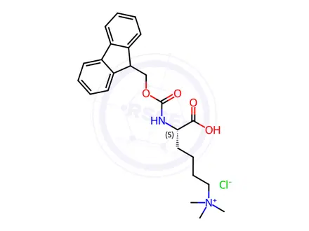 Chemical structure of Fmoc-Lys(Me)3-OH chloride
