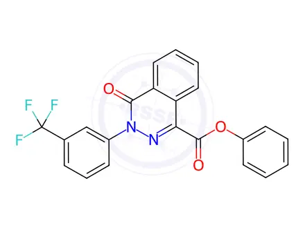 Chemical structure of Phenyl 4-oxo-3-[3-(trifluoromethyl)phenyl]-3,4-dihydrophthalazine-1-carboxylate