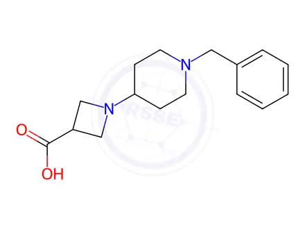 Chemical structure of 1-(1-Benzylpiperidin-4-yl)azetidine-3-carboxylic acid