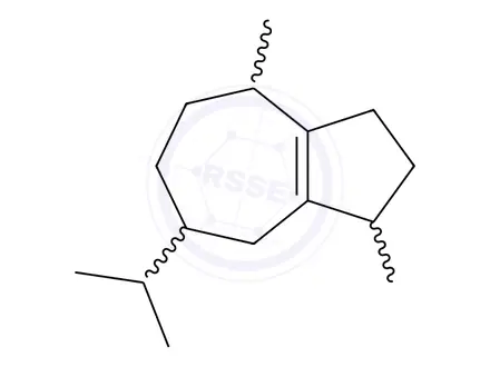 Chemical structure of 1,2,3,4,5,6,7,8-octahydro-7-isopropyl-1,4-dimethylazulene, didehydro derivative