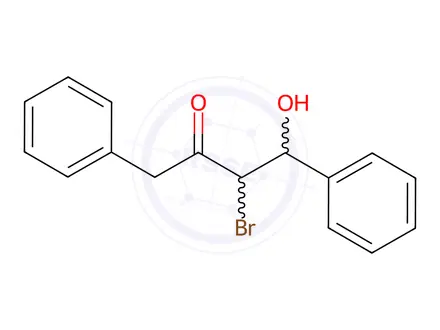 Chemical structure of 3-Bromo-4-hydroxy-1,4-diphenyl-2-butanone