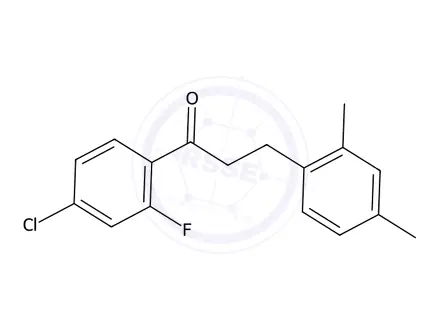 Chemical structure of 1-(4-Chloro-2-fluorophenyl)-3-(2,4-dimethylphenyl)propan-1-one
