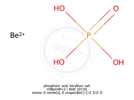 Chemical structure of phosphoric acid, beryllium salt