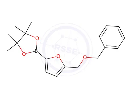 Chemical structure of 2-(5-((Benzyloxy)methyl)furan-2-yl)-4,4,5,5-tetramethyl-1,3,2-dioxaborolane