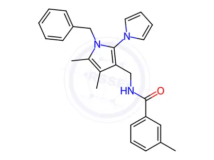 Chemical structure of N-((1'-benzyl-4',5'-dimethyl-1'H-[1,2'-bipyrrol]-3'-yl)methyl)-3-methylbenzamide