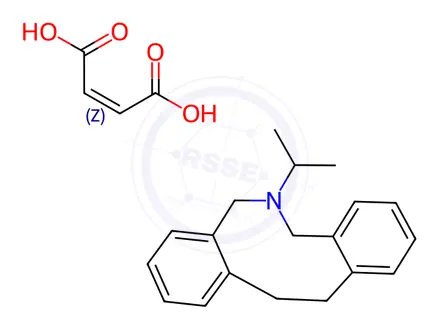 Chemical structure of 6-Isopropyl-5,7,12,13-tetrahydro-6H-dibenz(c,g)azonine maleate