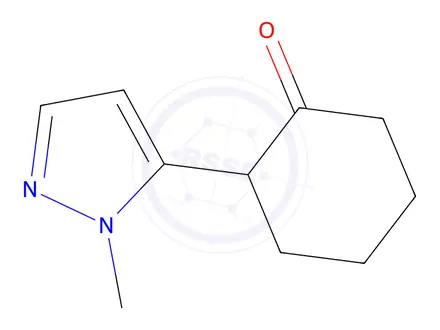 Chemical structure of 2-(1-Methyl-1H-pyrazol-5-yl)cyclohexan-1-one