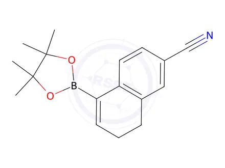 Chemical structure of 5-(4,4,5,5-Tetramethyl-[1,3,2]dioxaborolan-2-yl)-7,8-dihydronaphthalene-2-carbonitrile