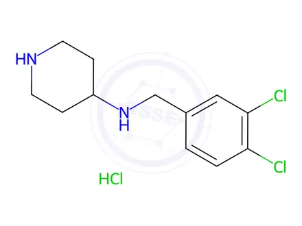 Chemical structure of N-(3,4-Dichlorobenzyl)piperidin-4-amine hydrochloride