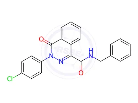 Chemical structure of N-benzyl-3-(4-chlorophenyl)-4-oxo-3,4-dihydrophthalazine-1-carboxamide