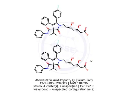 Chemical structure of Atorvastatin Calcium Impurity 27 (Atorvastatin Calcium EP Impurity Q Calcium Salt)