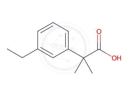 Chemical structure of 2-(3-ethylphenyl)-2-methylpropanoic acid