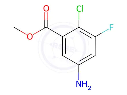 Chemical structure of Methyl 5-amino-2-chloro-3-fluorobenzoate