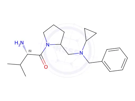 Chemical structure of 2-Amino-1-((S)-2-((benzyl(cyclopropyl)amino)methyl)pyrrolidin-1-yl)-3-methylbutan-1-one