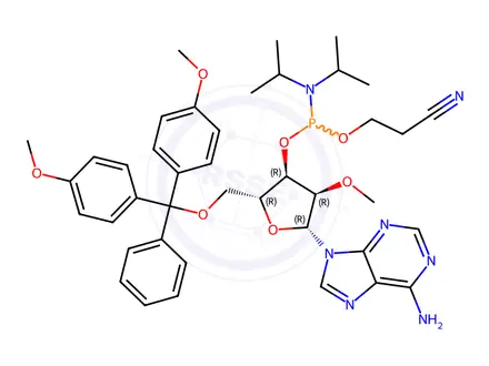 Chemical structure of Phosphoramidites Impurity 11 (5'DMT-2'OMe-A CEP)