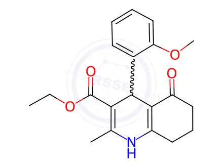 Chemical structure of Ethyl 4-(2-methoxyphenyl)-2-methyl-5-oxo-1,4,5,6,7,8-hexahydroquinoline-3-carboxylate