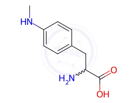 Chemical structure of 2-amino-3-[4-(methylamino)phenyl]propanoic acid dihydrochloride